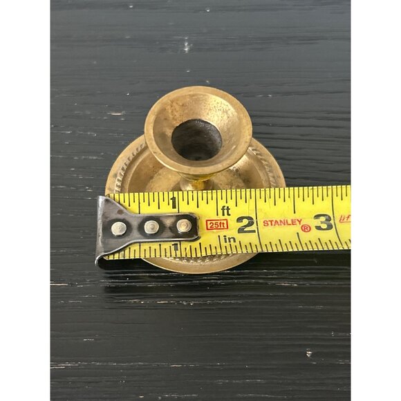 Vintage Brass Candlestick Holder Rope Detailing Aged Patina World Market Boho - Picture 7 of 7